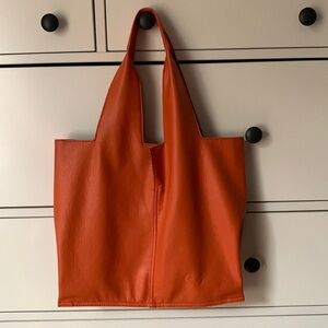 pebbled orange tote